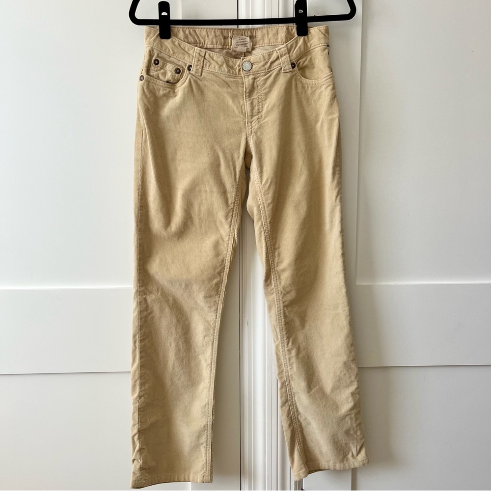 Banana Republic Y2K Vintage Corduroy Low Rise Straight Leg Pants Beige Sz 2